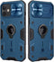 CloudValley for iPhone 12/12 Pro Case with Camera Cover & Kickstand, Slide Lens Protection + 360° Rotate Ring Stand, Impact-Resistant, Shockproof, Protective Bumper, 6.1 inch Blue Armor Style