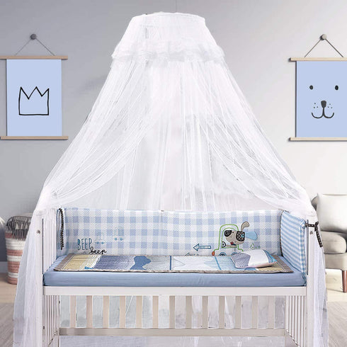 JOYLIFE Baby Net Baby Toddler Bed Crib Dome Canopy Netting (White)