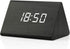 OCT17 Wooden Wood Clock , 2021 New Version LED Alarm Digital Desk Clock Adjustable Brightness, Alarm Time, Displays Time Date Temperature - Black