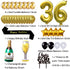 Gold 36th Birthday Decorations Kit, Cheers To 36 Years Banner Balloons,36th Cake Topper Birthday Sash, Gold Tinsel Foil Fringe Curtains, for 36 Birthday&Anniversary Decorations