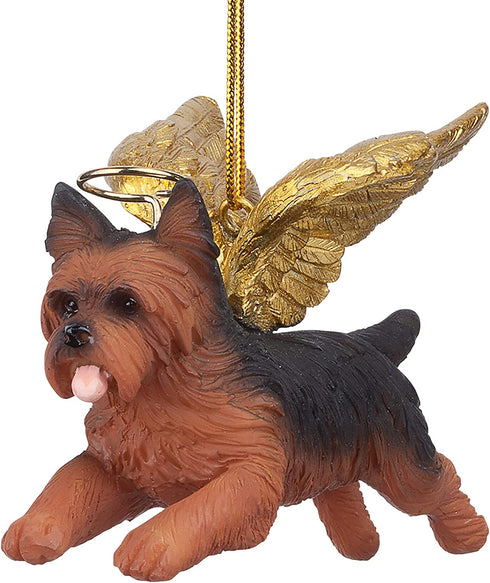 Design Toscano JH170737 Christmas Tree Ornaments - Honor The Pooch Yorkie Holiday Angel Dog Ornaments,Multi