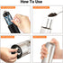 Electric Salt and Pepper Grinder - Automatic, Refillable, Battery Operated Stainless Steel Spice Mills with Light - One Handed Push Button Peppercorn Grinders and Sea Salt Mills