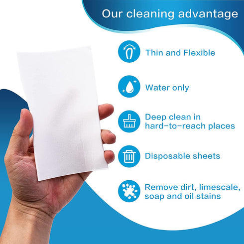 Thin Magic Eraser Sheets Disposable,100 Count Eraser Sheets,Magic Cleaning Sheets for Kitchen Bathroom Outdoor Hard-to-Reach Surfaces and Gaps