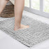 Walensee Bathroom Rug Non Slip Bath Mat (32x20 Inch Light Grey) Water Absorbent Super Soft Shaggy Chenille Machine Washable Dry Extra Thick Perfect Absorbant Best Large Plush Carpet for Shower Floor