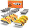 Taco Holder Stand - Set of 6 - Oven & Grill Safe Stainless Steel Taco Racks With Handles - Fill & Serve Tacos With Ease - Taco Trays by Fiesta Kitchen