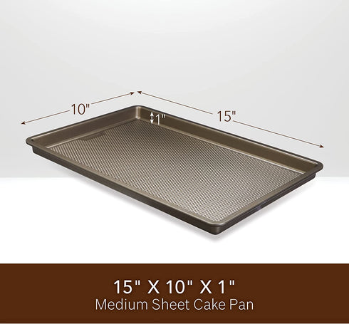 Goodcook Nonstick Textured Bakeware, Medium (15 x 10), Champagne Pewter