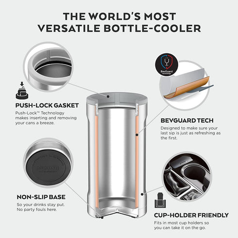 BrüMate Hopsulator BOTT'L - Insulated Beer Bottle Cooler for 12 Oz Bottles - Double-walled Stainless Steel - Perfect for Travel & Keeping Drinks Cold Outdoors (Aqua)