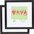 FrameWorks 12x12" mat to 8x8" Classic Wooden Picture Frames Tempered Glass / Black / 2-Pack