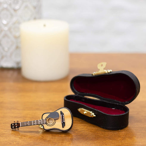 BROADWAY GIFTS Women's Miniature Musical Instrument Lapel Pins - Velvet Lined Case - Classic Guitar