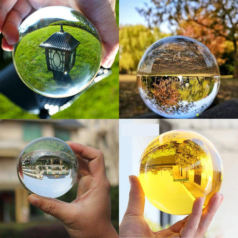 Crystal Clear Crystal Ball 60mm (2.3 inch) Including Golden Flower Stand and Gift Package (80MM, Clear)