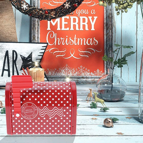 DOITOOL Tinplate Mailbox Christmas Cookie Box Tinplate Christmas Biscuits Tin Can for Kids Crafts and Decorating Activities Christmas New Year Party Favors