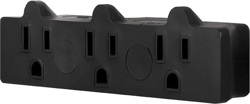 GE 3-Outlet Extender, Heavy Duty Power Splitter, Grounded, Wall Tap Adapter, 3-Prong, 1875 Watts, UL Listed, Black, 50911