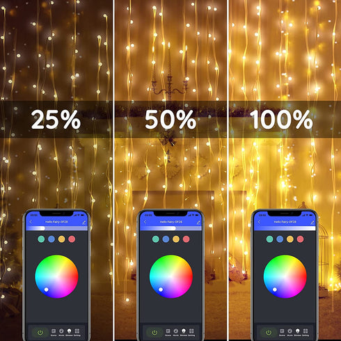 Halussoer Smart Fairy String Lights, 32.8Ft 66Led Fairy Lights Plug in, Music Sync App Control Twinkle Lights with Remote, RGB Firefly Lights for Bedroom Room Party Birthday Patio Christmas Decor