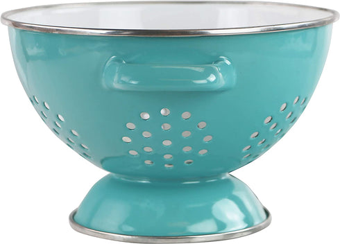 Calypso Basics 08672 by Reston Lloyd 1.5 Qt. Durable Enamel-on-Steel Colander, Small, Turquoise