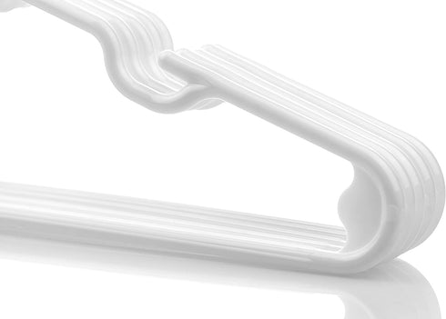 Neaties Children's Size White Plastic Hangers, USA Made Long Lasting Tubular Hangers, Set of 30