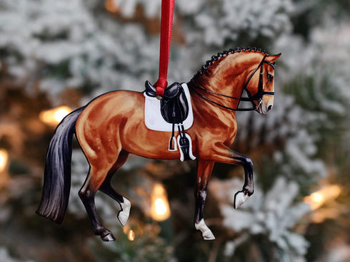 Dressage Horse Christmas Ornaments, Horse Gifts for Women, Horse Ornament Decor (Bay)