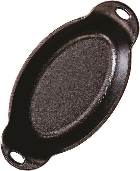 Lodge Heat Enhanced and Seasoned Cast Iron Oval Mini Server, 9-Ounce, Black