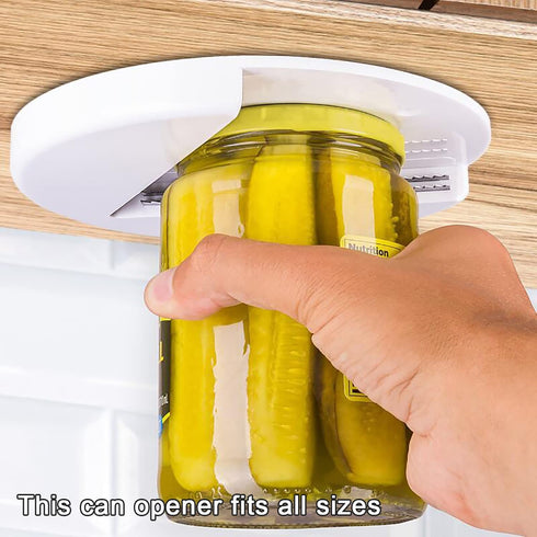 Bersauji Under Cabinet Can Opener Set with 5 Pieces Beer Lid Opener Keychains Non Slip Suitable for Seniors & Weak or Arthritic Hands Kitchen Gadget