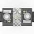 HELLOWINK 90Inch Burlap Table Runners for Dinning Room, Blue Gray, Cotton Linens Table Runner Table Cloth for Wedding Party Holiday Home Decor(Moroccan Plaid Geometric)