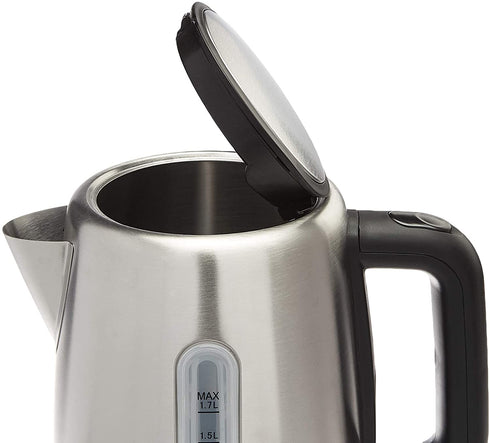 Amazon Basics Stainless Steel Fast, Portable Electric Hot Water Kettle for Tea and Coffee, 1.7-Liter, Silver