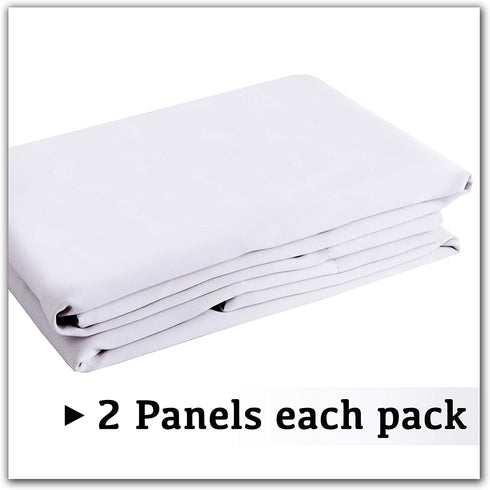 2 Panels Solid Room Darkening Drapes Pure White Themal Insulated Grommet/Eyelet Top Nursery & Infant Care Curtains Each Panel 42" W x 63" L