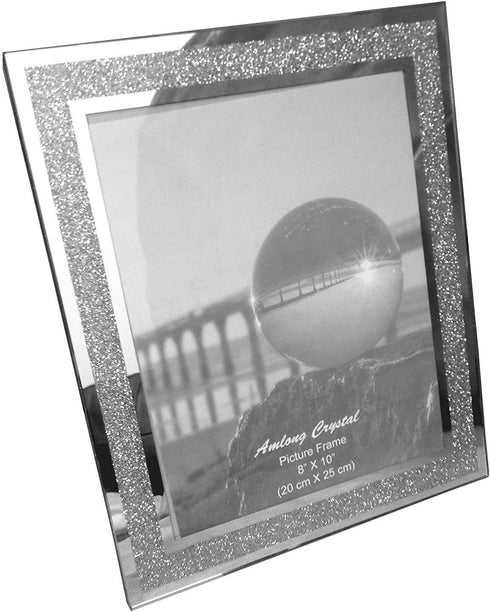 Amlong Crystal Sparkle Mirror Glass Picture Frames 8x10
