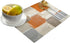 Bingigo Orange Placemats Set of 4 for Dining Table Cotton Linen Heat Insulating Kitchen Table Mats Durable Washable Burnt Orange Brawn Gray Paint Art Garffiti Placemats for Farmhouse Kitchen Table