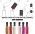 GMISUN Mini Hot Sauce Bottles 5 oz - 24 Pack Woozy Bottles with Black Caps, Shrink Capsules, Dripper Inserts, Funnel and Labels, Small Glass Bottle Dispenser for Homemade Hot Sauces, Dressings, Juice