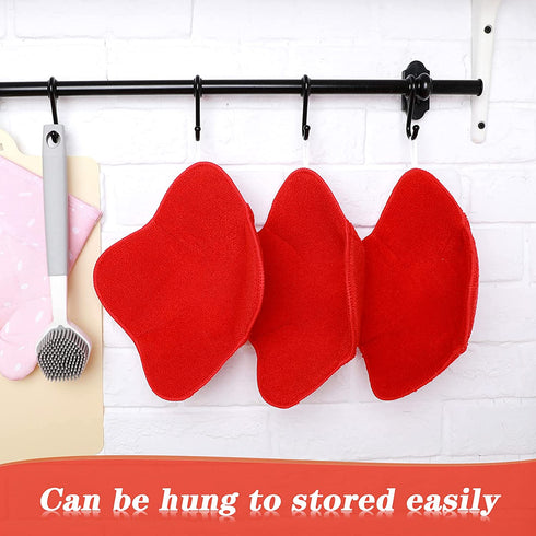 8 Pieces Bowl Holders Microwave Bowl Huggers Safe Bowl Pot Holder for Heat Soup, Food, Meals (Red)