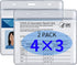2 Packs CDC Vaccine Card Holder Protector - 4x3 Business Waterproof Covid Vaccine Card Sleeve Immunization Card Record Id Holders for Badges Clear Vinyl Plastic Resealable Zip