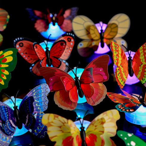 3D LED Butterfly Decoration Night Light Sticker Single and Double Wall Light for Garden Backyard Lawn Party Festive Party Nursery Bedroom Living Room (36)