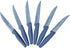 Nutriblade 6-Piece Steak Knives Set by Granitestone Stainless Steel Serrated Blades with Comfortable Handles Dishwasher-safe Rust-proof Steak Knife For Home and Restaurant Use As Seen On TV (Blue)