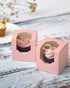 Yotruth 2.5 x 2.5 x 2.5Pink Mini Cupcake Boxes single individual Easy Assembly with Window and Insert 50 Pack