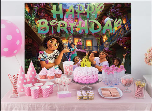 Happy Birthday Backdrop, Magic Movie Birthday Party Decorations for Kid Party Supplies Happy Birthday Banner Movie Teme Party Decorations Photography Background