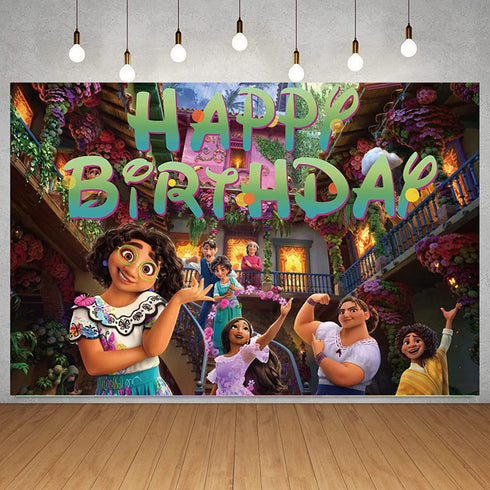Happy Birthday Backdrop, Magic Movie Birthday Party Decorations for Kid Party Supplies Happy Birthday Banner Movie Teme Party Decorations Photography Background