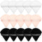 15 Pieces Powder Puff Triangle Makeup Puff Pure Cotton Powder Velour Face Ultra Soft Washable Body Powder Puff for Loose Powder Body Cosmetic Foundation Sponge Makeup Tool (Black, White, Nude)