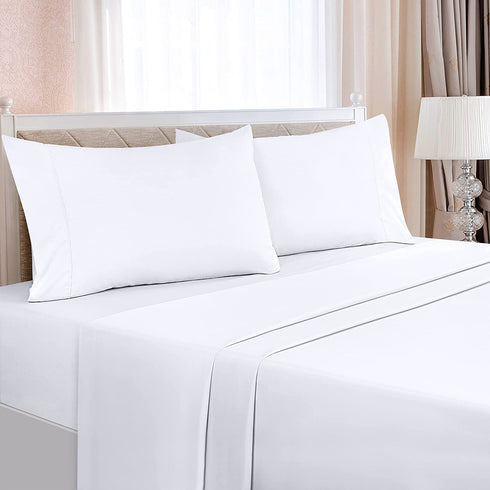 Utopia Bedding King Bed Sheets Set - 4 Piece Bedding - Brushed Microfiber - Shrinkage and Fade Resistant - Easy Care (King, White)