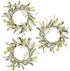 Feirui Pillar Candle Rings Set of 3, Frosted Mistletoe Wreaths with Pearl Accents,Christmas Holiday Parties and Home Decor