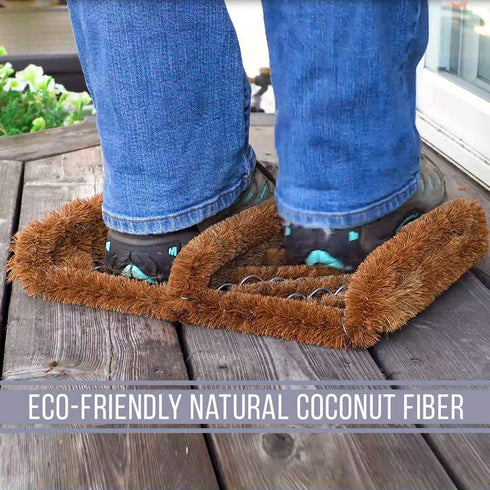 Ninamar Natural Coir Boot Scraper Door Mat - 12 x 13 inch