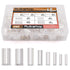 Ruikarhop 290PCS (AWG 12 10 8 6 4 2 1 2/0) 2/0-12 Gauge Wire Ferrules Kits Silver Plated Copper Crimp Connector Non Insulated Ferrules Pin Cord End Terminal