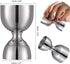 Double Cocktail Jigger Stainless Steel Shot Glass Measuring Cup Vintage 1 oz/ 2 oz Jigger for Bartending, Beautiful Double Cocktail Tools for Home Bartender Party Bar Wine Drink (2 Pieces)