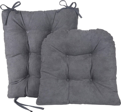 Klear Vu Non-Slip Gripper Twillo Overstuffed Rocking Chair Cushion Set, Seat 17" x 17" and Seatback 21" x 17", Bluestone
