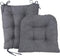 Klear Vu Non-Slip Gripper Twillo Overstuffed Rocking Chair Cushion Set, Seat 17" x 17" and Seatback 21" x 17", Bluestone
