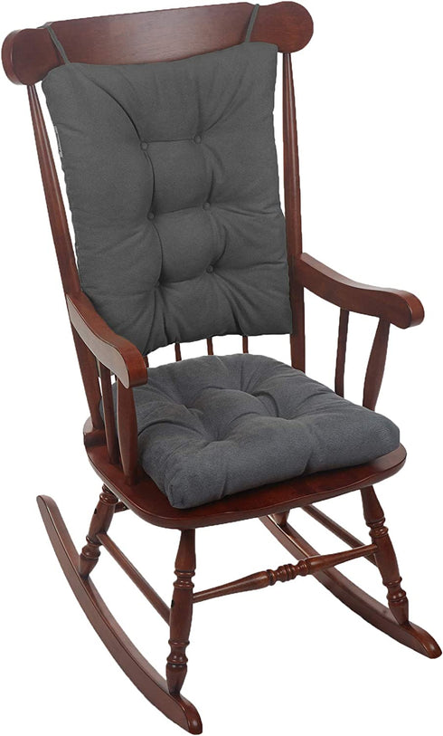 Klear Vu Non-Slip Gripper Twillo Overstuffed Rocking Chair Cushion Set, Seat 17" x 17" and Seatback 21" x 17", Bluestone