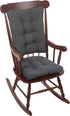 Klear Vu Non-Slip Gripper Twillo Overstuffed Rocking Chair Cushion Set, Seat 17" x 17" and Seatback 21" x 17", Bluestone