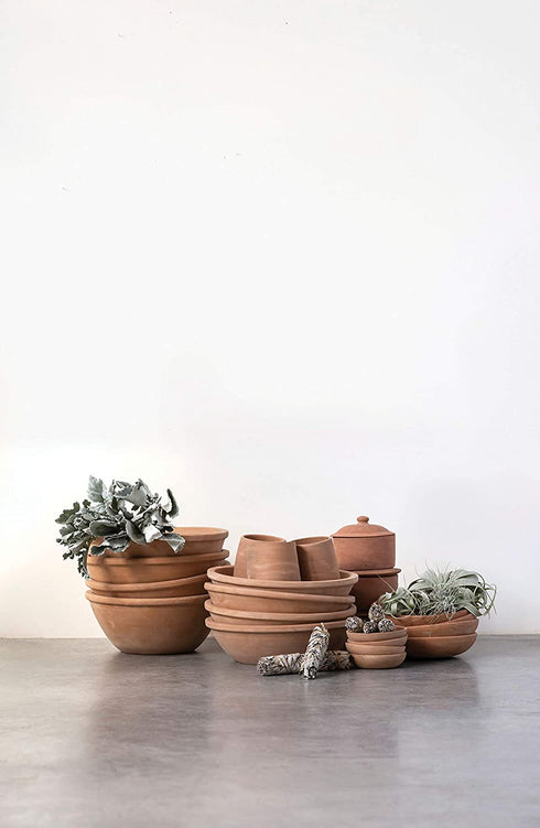 Creative Co-Op Unglazed Crock, 6.25", Natural Terracotta