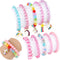 G.C 10 PCS Girls Kids Rainbow Beaded Bracelet with Cute Unicorn Rainbow Heart Star Pendant Stretchy Costume Jewelry Set Gift Play Party Favors Present Friendship Jewelry for Baby Toddler Little Girl