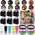 YAOO us Birthday Party Supplies for Kids, 100 Pcs Party Favors - Key Chain, Gift Case, Bracelet, Shoe Charm, Button Pins, Sticker for Video Game Theme Party