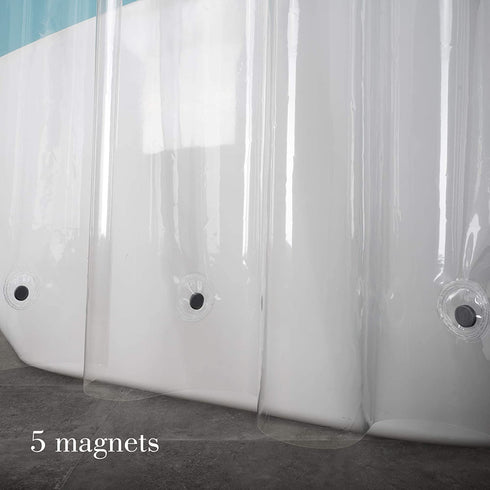 EurCross 72 x 96 inch Extra Long Clear Shower Curtain Liner with 5 Magnets, 9G PVC Free Thick EVA Shower Liner, Heavy Duty Weighted Clear Shower Curtain for Bathroom 96 inch Length