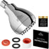 High Pressure Shower Head - Chrome - Powerful Deluxe Bathroom Showerhead with Strong Spray Stream and Small Silicone Nozzles - Universal Fit Works with High and Low Water Flow Showers